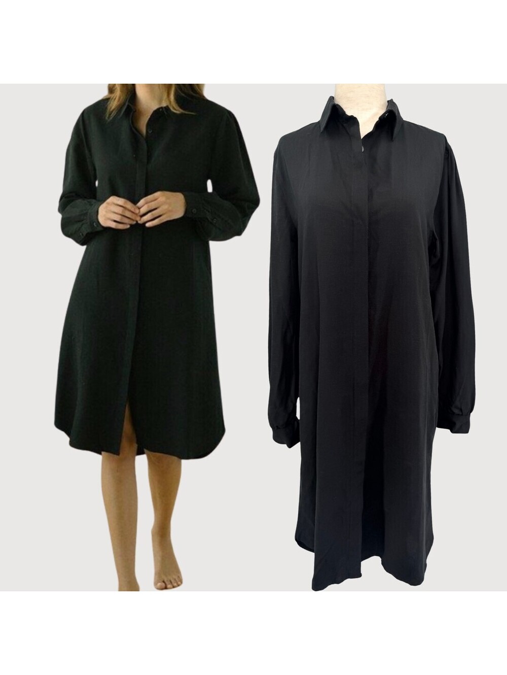Tradlands Chelsea NWT Black Tencel Linen Shirt Dress